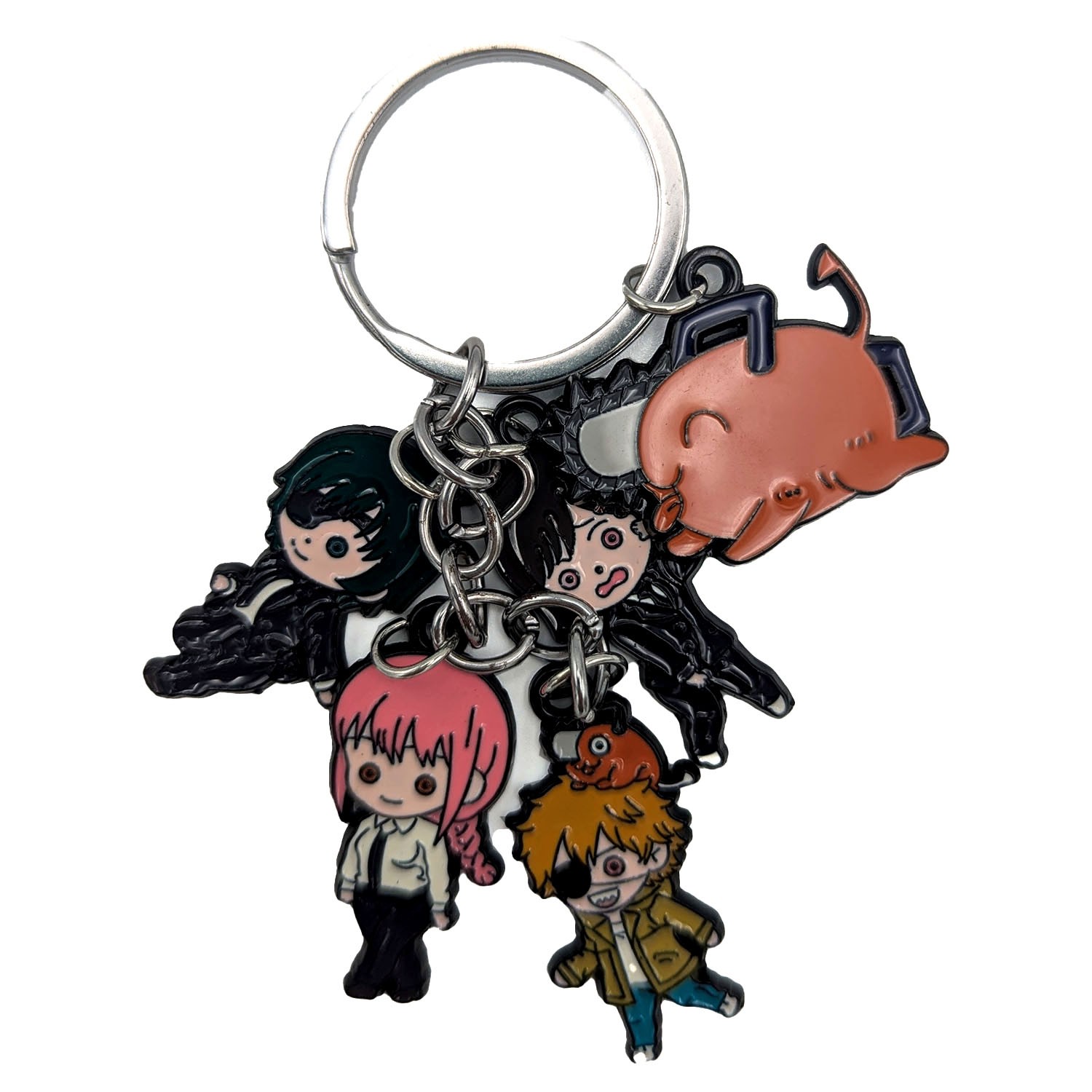 5 Pcs. Chainsaw Man 1″ KeyChain Set – POCHITA MAKIMA HIMENO KOBENI New (Charm)
