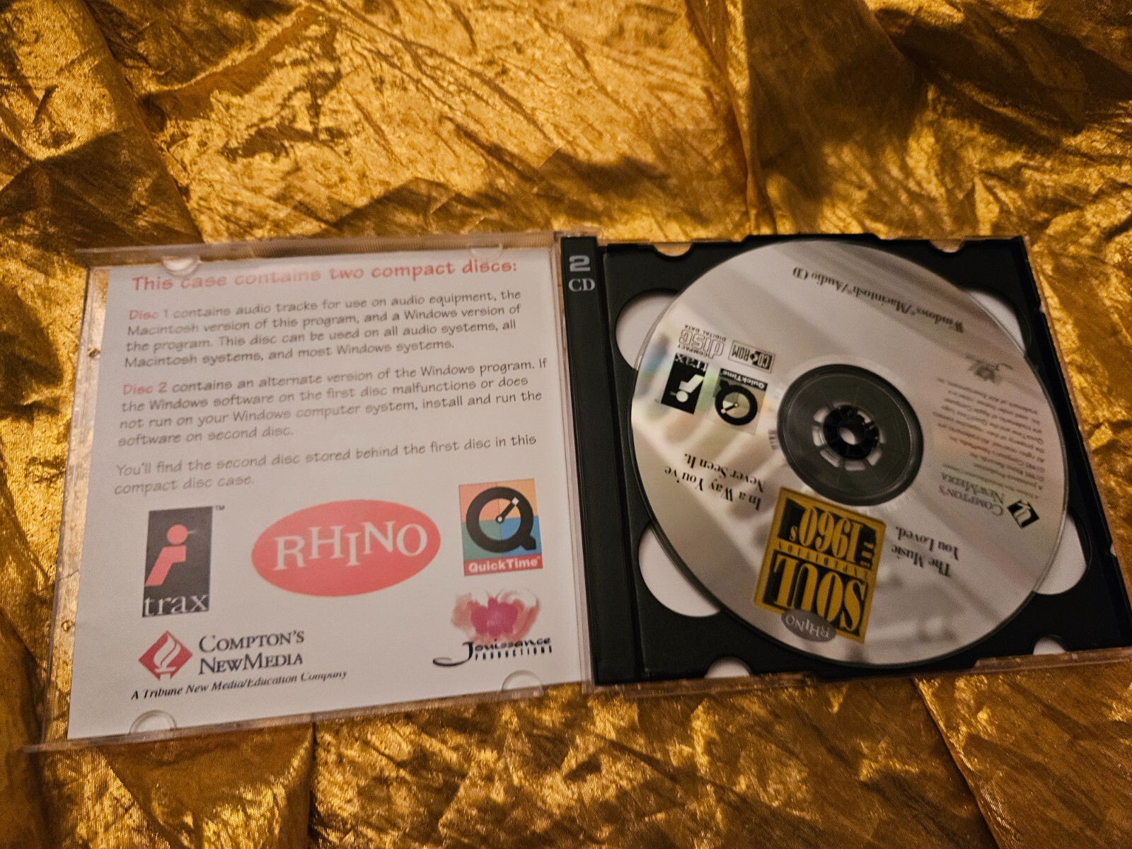SOUL EXPEDITION THE 1960’s Compton’s NewMedia RHINO 2 CD’s PC CD-ROM Windows MAC