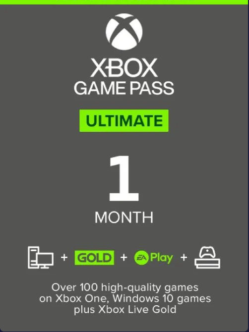 1 Month Xbox Game Pass Ultimate Xbx One/Xbox Series X|S/PC Digital Download Code