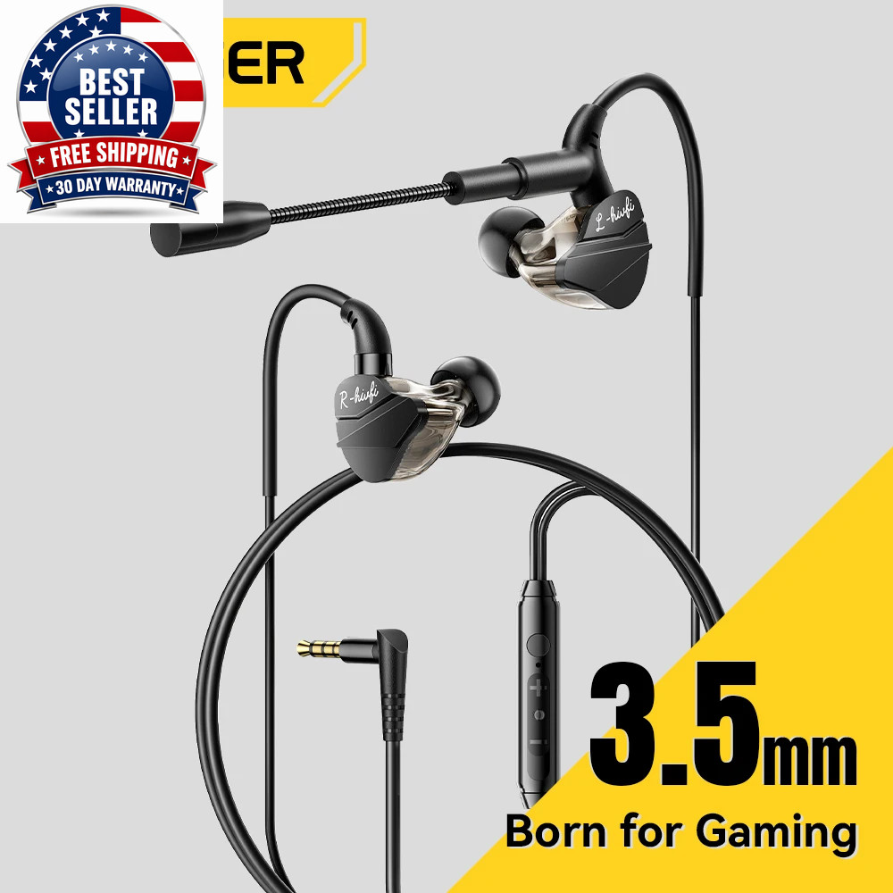 Game Headphones 3.5Mm USB Type C Wired Headphones in Ear Headset Gaming Earbuds
