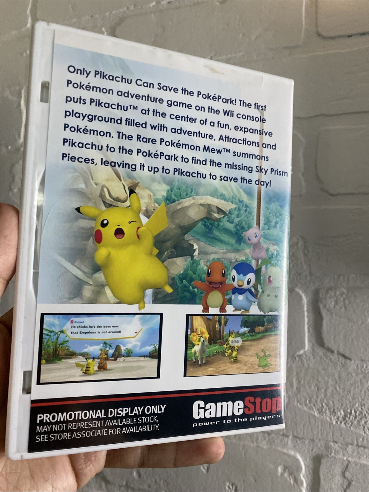 RARE Pokemon Pokè Park GameStop Store Promo DISPLAY CASE (Wii, 2010)