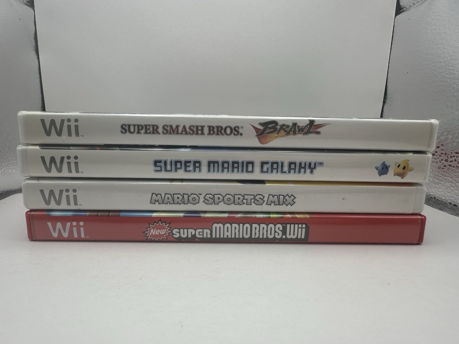 New Super Mario Bros Galaxy Smash Bros Brawl Sports Mix WII Games Lot Bundle CIB