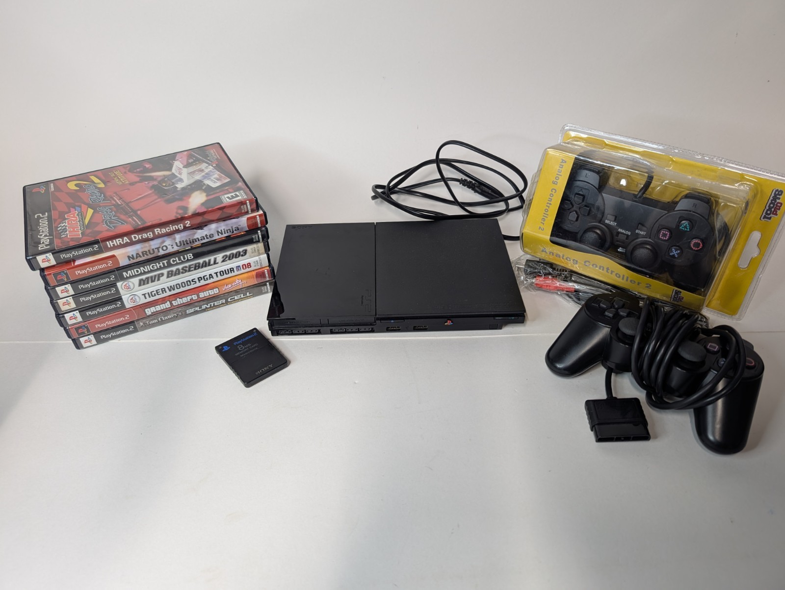 Sony PlayStation 2 Slim PS2 Black Console Tested System SCPH-90001 W/Extras