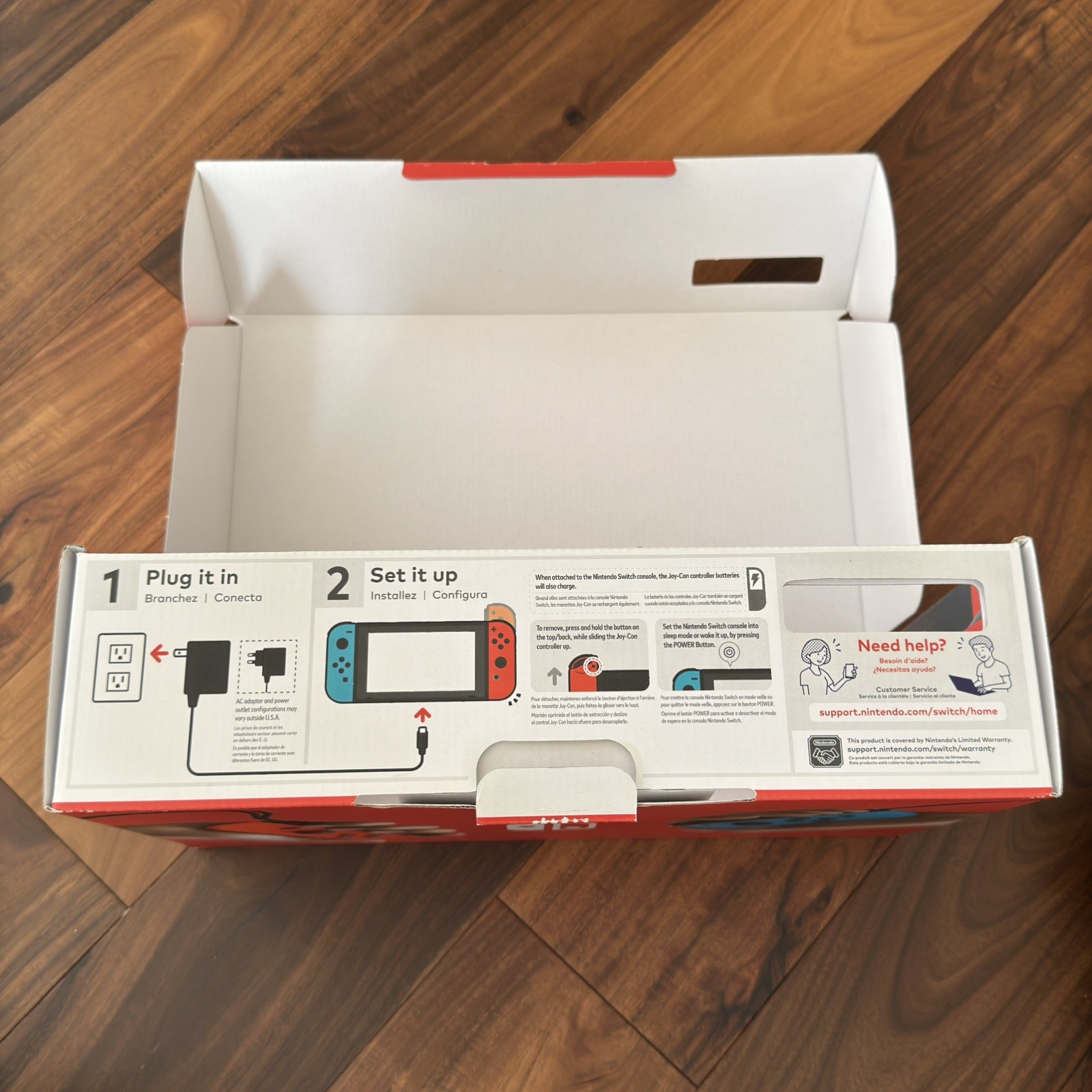 Nintendo Switch – BOX ONLY – Red & Blue Authentic Box – NO Console