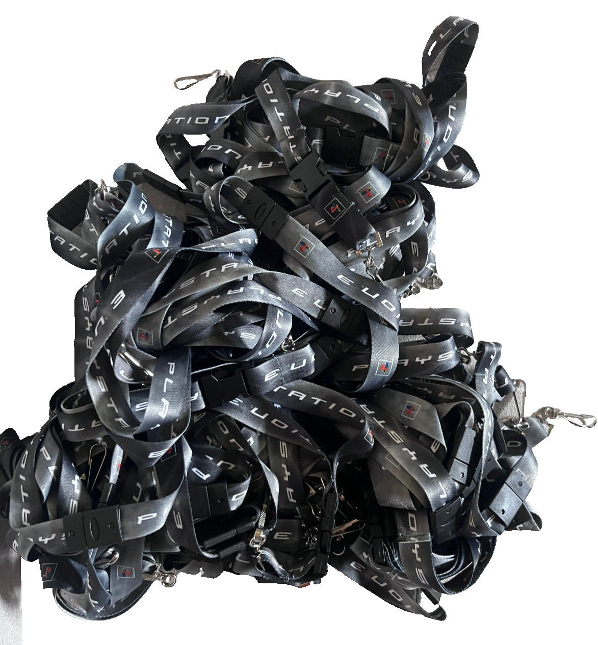 50 VINTAGE Official Sony PlayStation 3 PS3 Gray Lanyard Wholesale Bulk Lot Promo