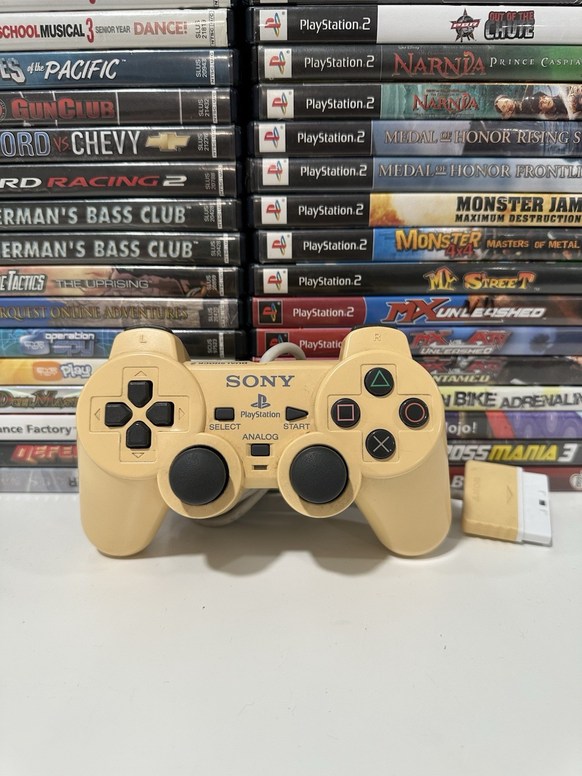 Sony PS2 CREAM Wired Controller OEM DualShock PlayStation 2 AUTHENTIC