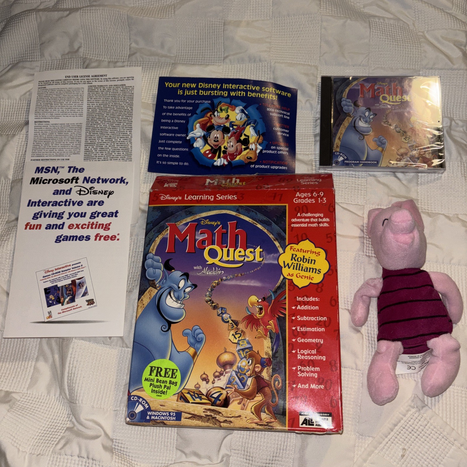 Disney’s MathQuest With Aladdin Windows/Mac Learning Series Big Box Original