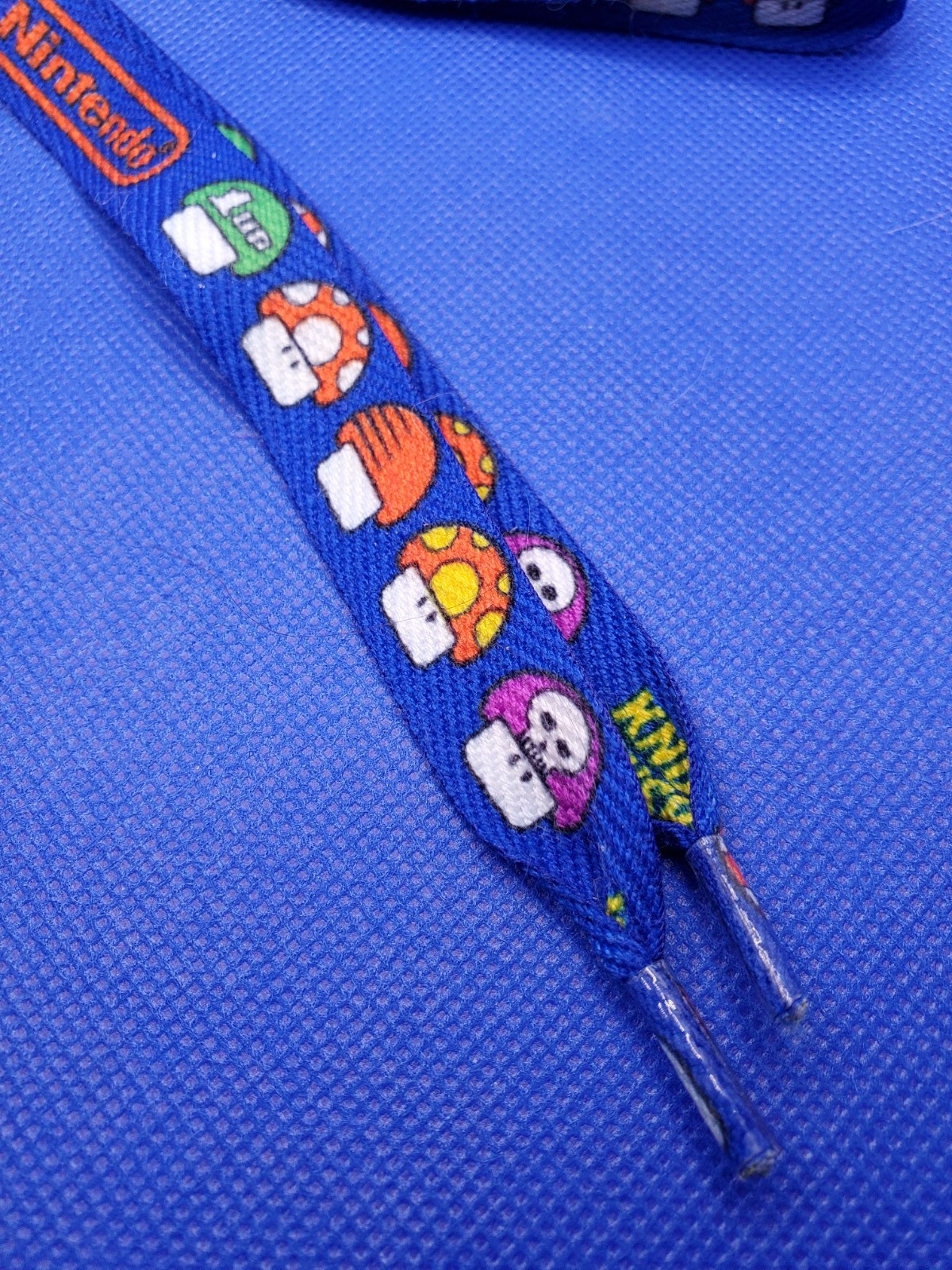 Blue Super Mario Bros Shoelace Know Your Mushrooms Hot Topic Replacement ONE