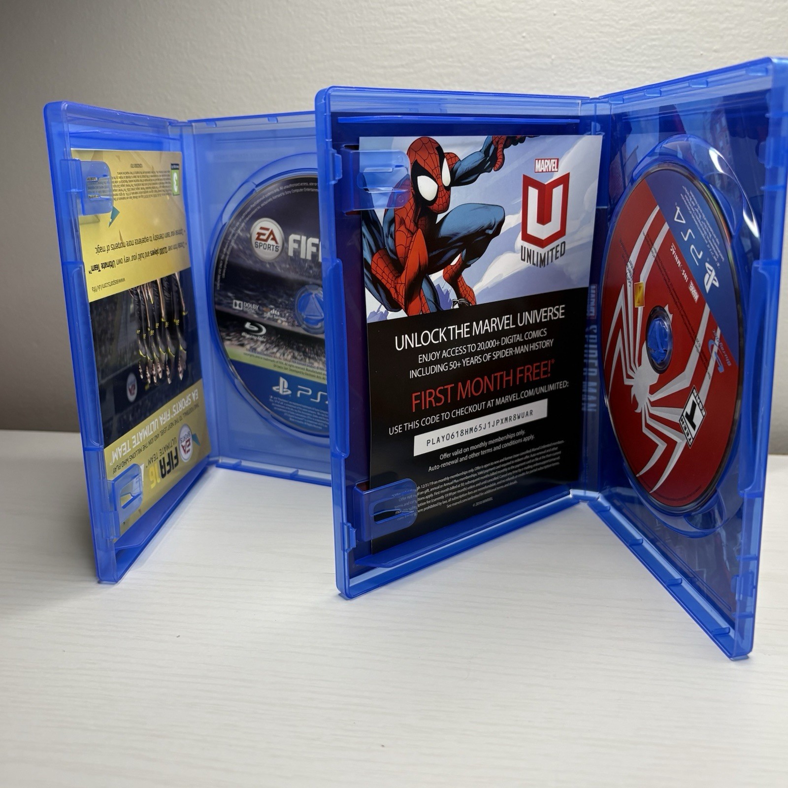 S4 Game Lot 4 – Spider-Man Last of Us Remastered NFS Rivals FIFA 16 CIB
