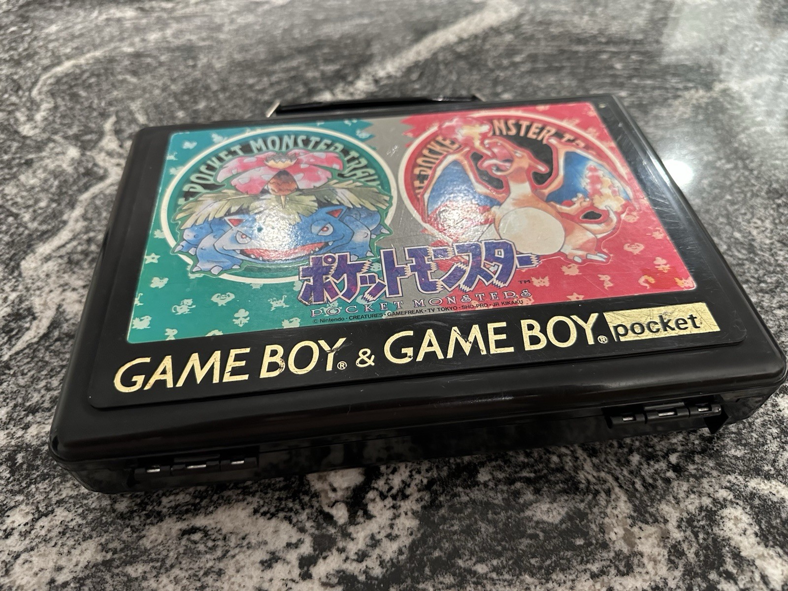 Gameboy Pocket Carrying Case only Black POKEMON Green Red Nintendo