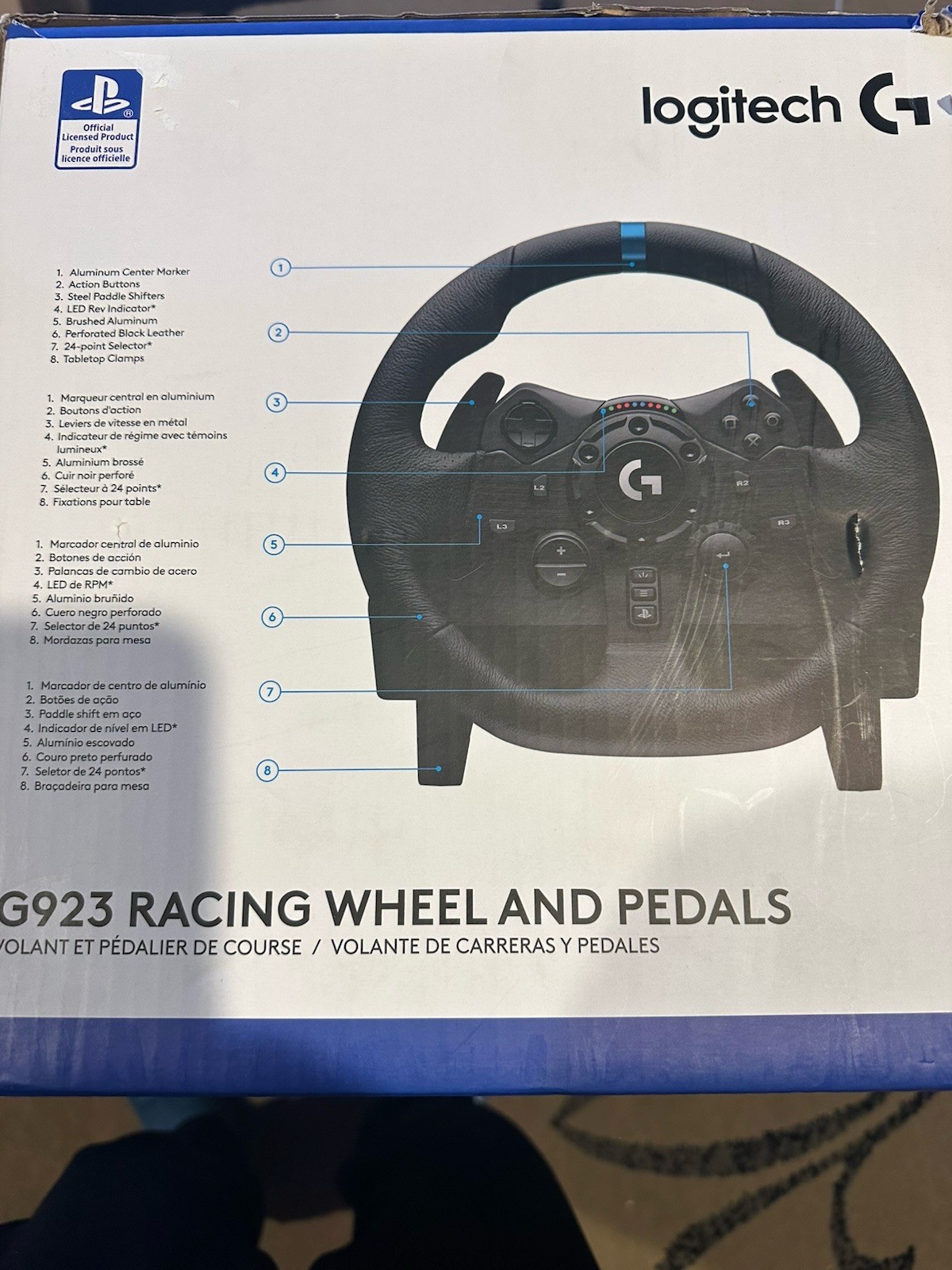 Logitech G923 Racing Wheel and Pedals for PS5 PS4 PC