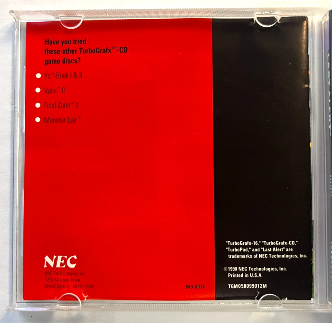 NEC TurboGrafx-16 CD LAST ALERT (1990) Duo *** FREE FAST SHIPPING***