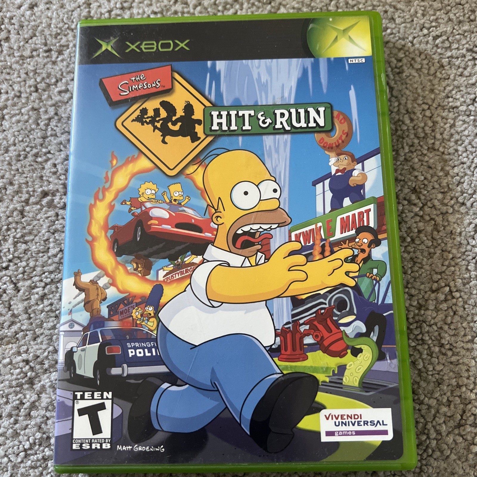 The Simpsons: Hit & Run (Microsoft Xbox, 2003) Case & Cover Art Only – No Game