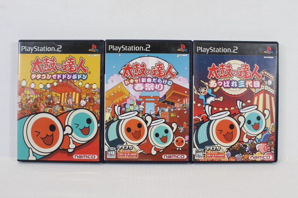 Lot of 3 Taiko no Tatsujin Drum Master 1 2 3 Daime CIB PlayStation PS2 JP Japan
