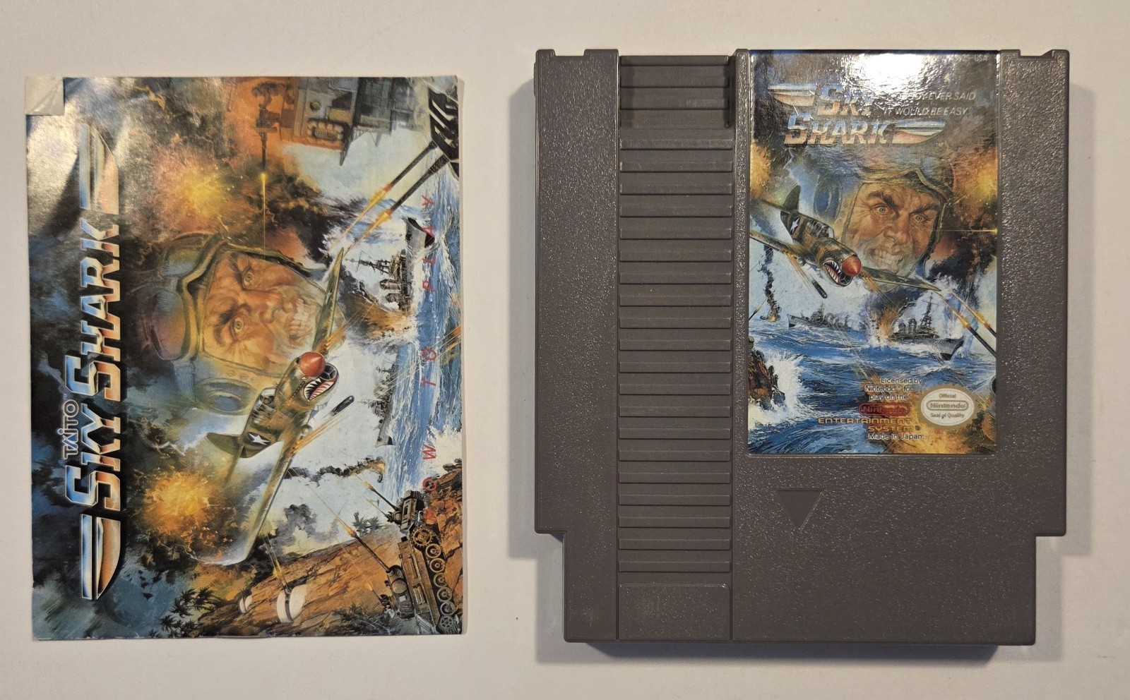Sky Shark NES Nintendo Game Cartridge + Manual Taito 1989 Shooter