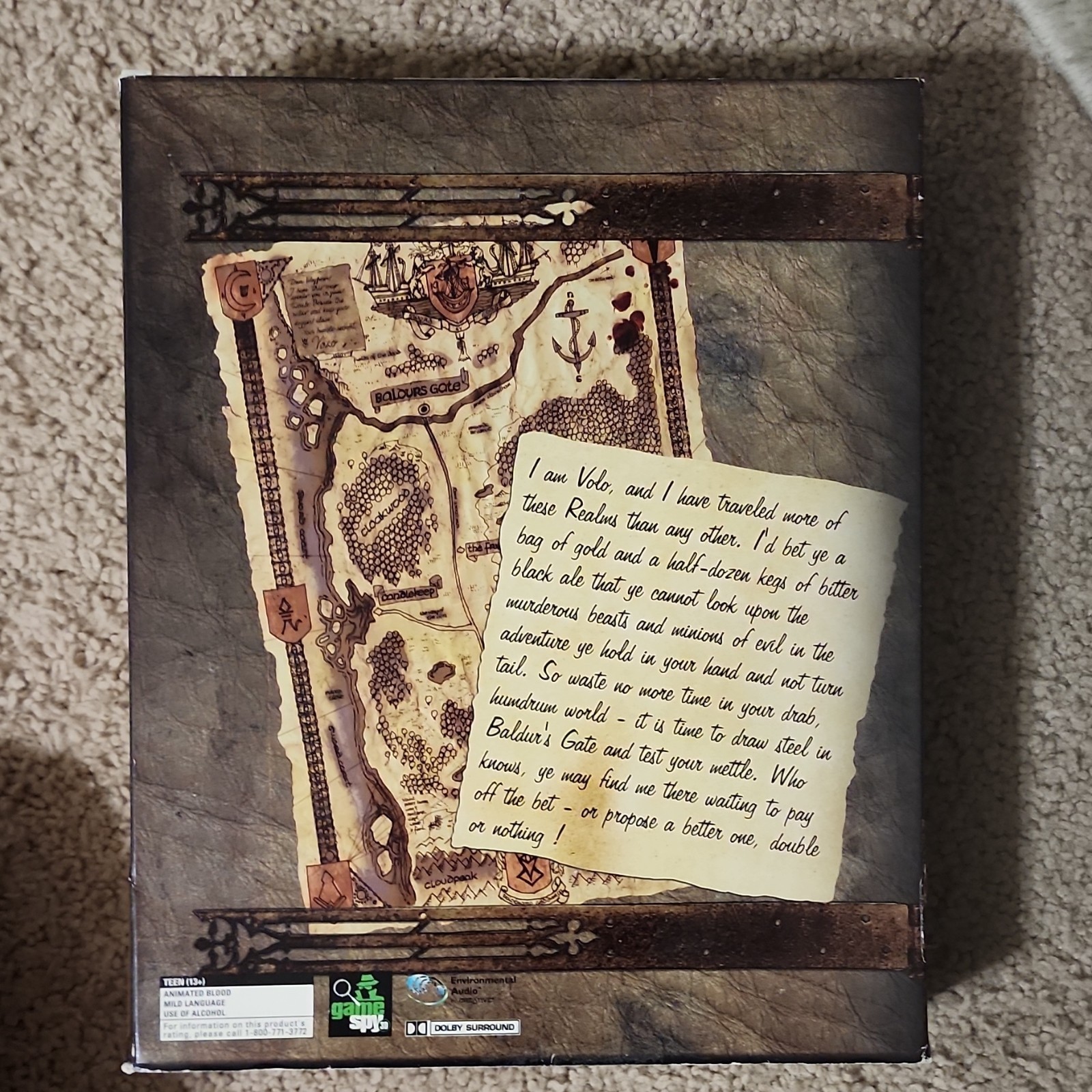 Very good condition* Baldur’s Gate PC Big Box + Manual Quick Reference Card 1998