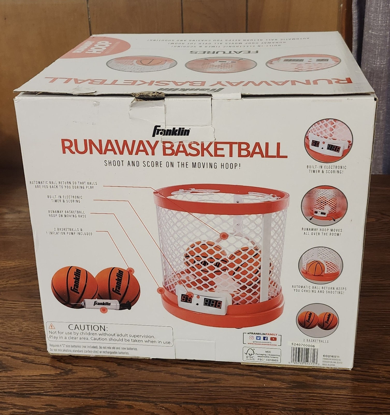 Rare Runaway Basketball Franklin Moving Basketball Hoop At Home Game Open Box