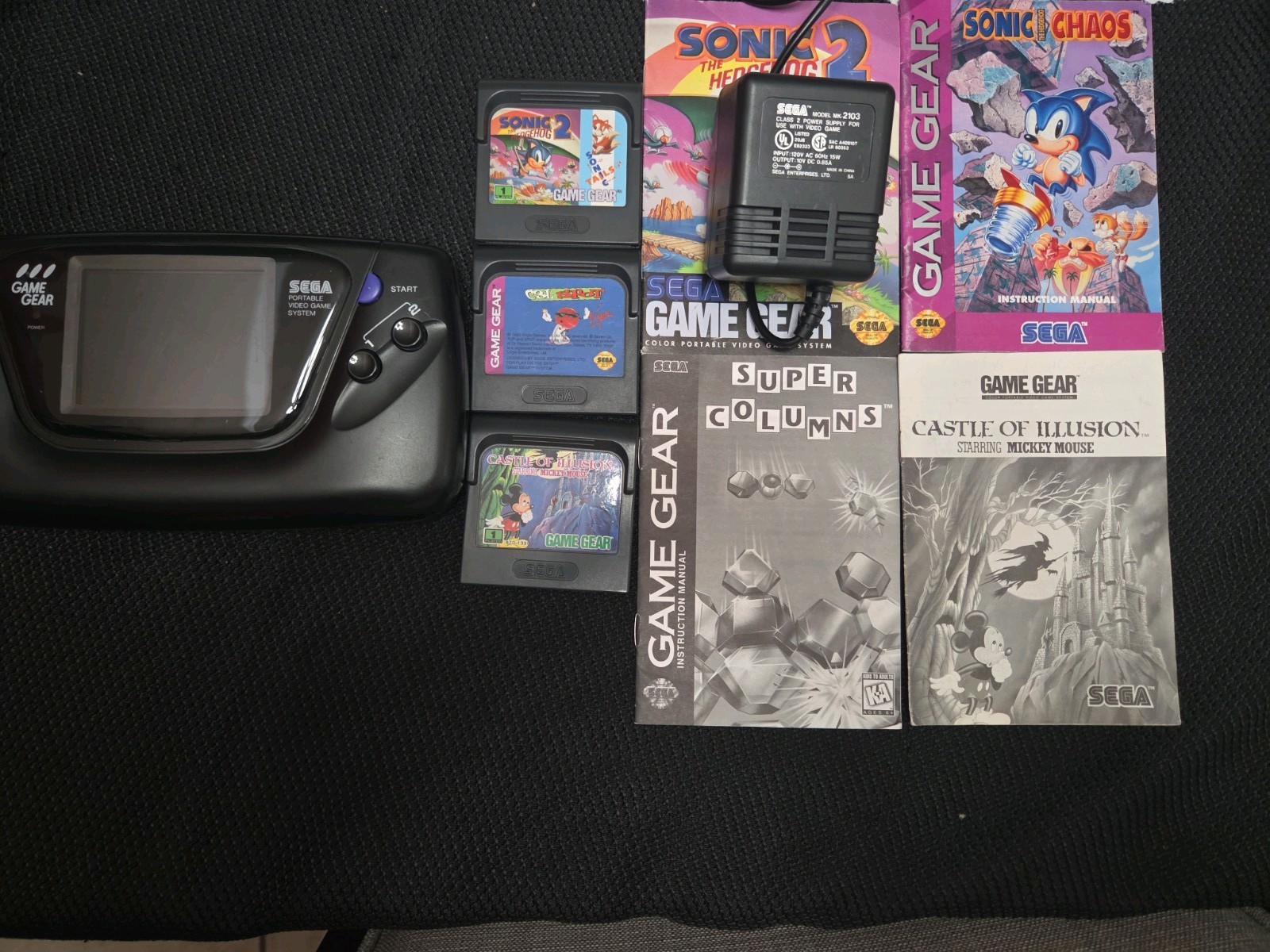 Majesco Sega Game Gear Working Acceptable Condition with 3 Games + MANUALS
