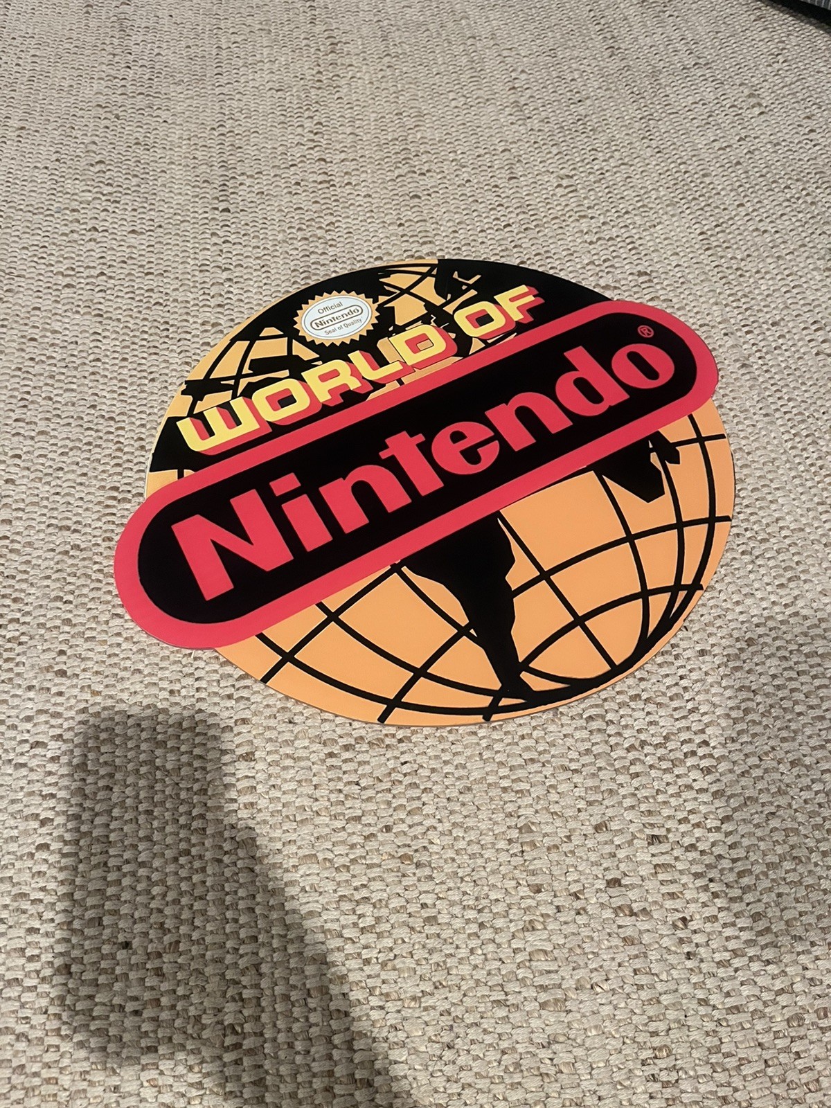 Nintendo World of Nintendo Logo Sign Plaque Retro Collectible