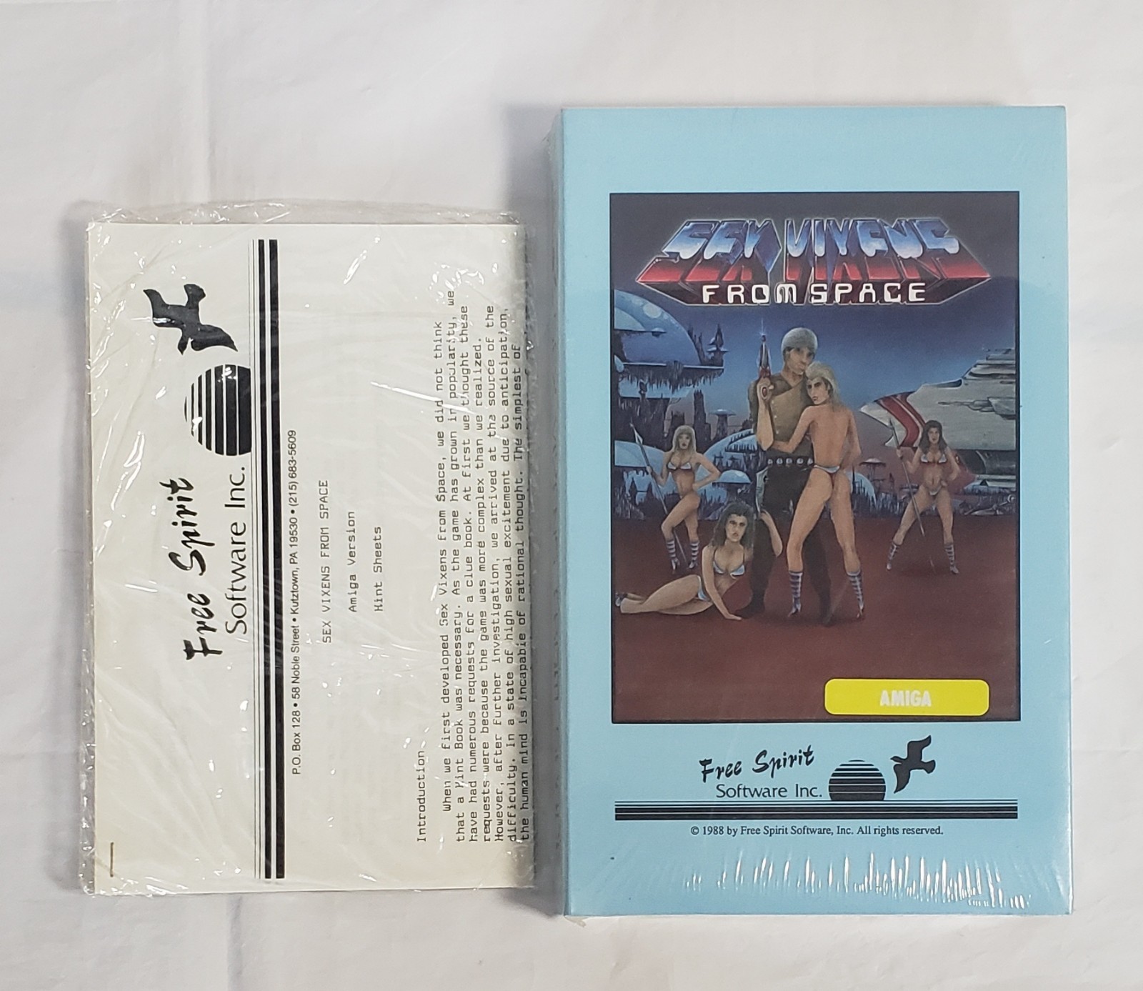 NEW 1988 Amiga SEALED Sex Vixens From Space + Hint Sheets Free Spirit Software