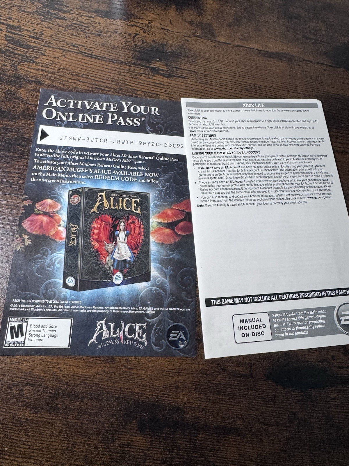 Alice: Madness Returns (Xbox 360) • CIB Complete w/Insert • Tested & Working