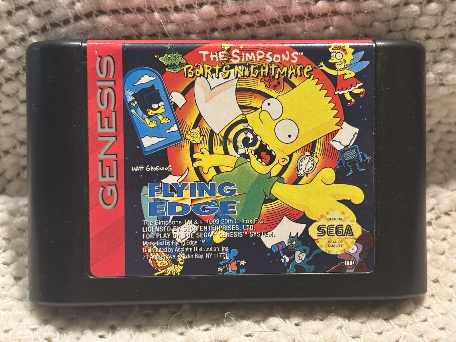 The Simpsons: Bart’s Nightmare (Sega Genesis, 1993) Game, Case, Manual