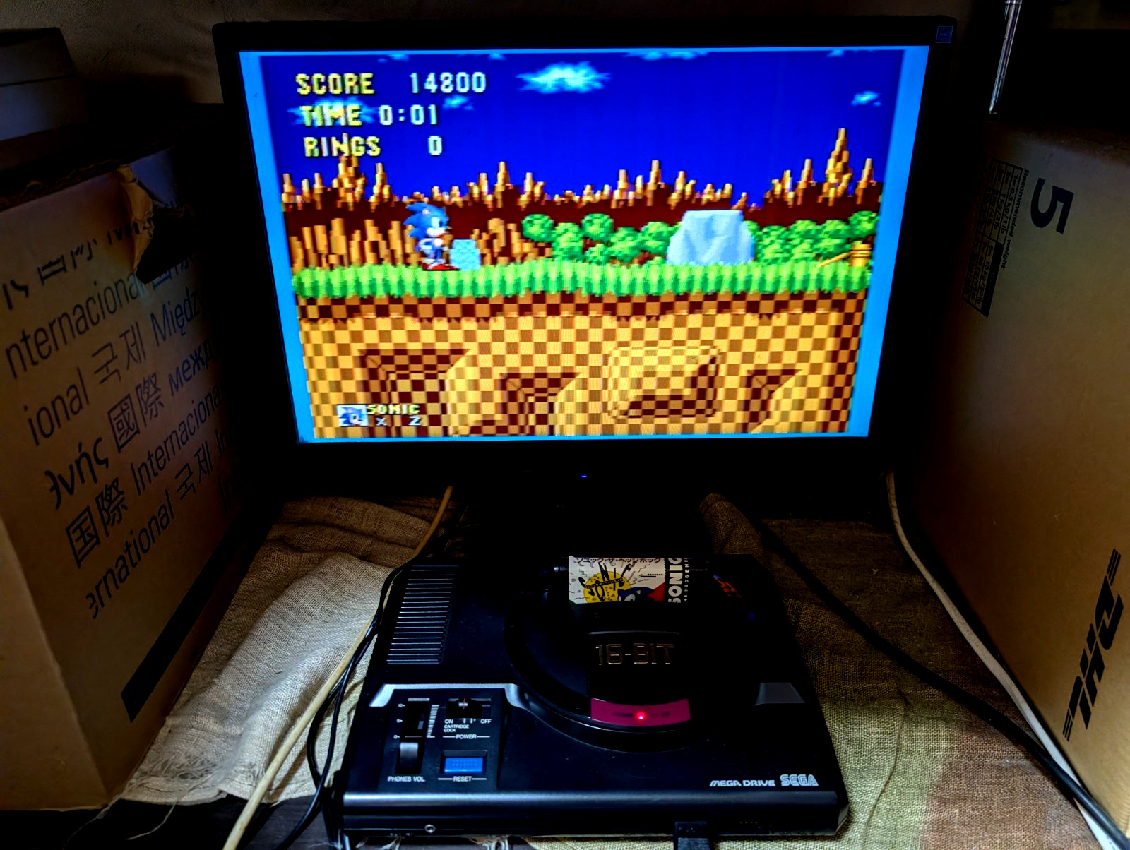 SEGA Mega Drive 16BIT Console Sonic Japan Box