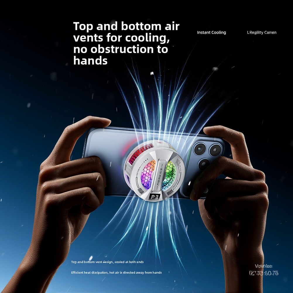 Magnetic Phone Cooler 60g Portable with Smart Temp Adjustment and RGB Effects