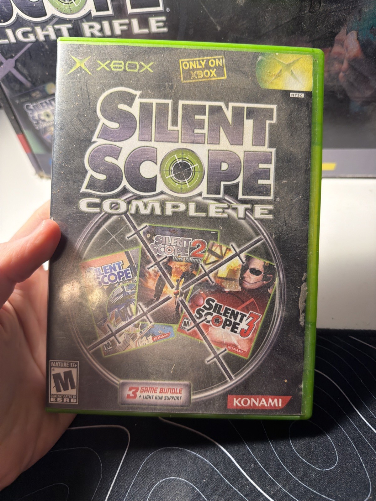 Microsoft Xbox Silent Scope Light Rifle With Game + Box