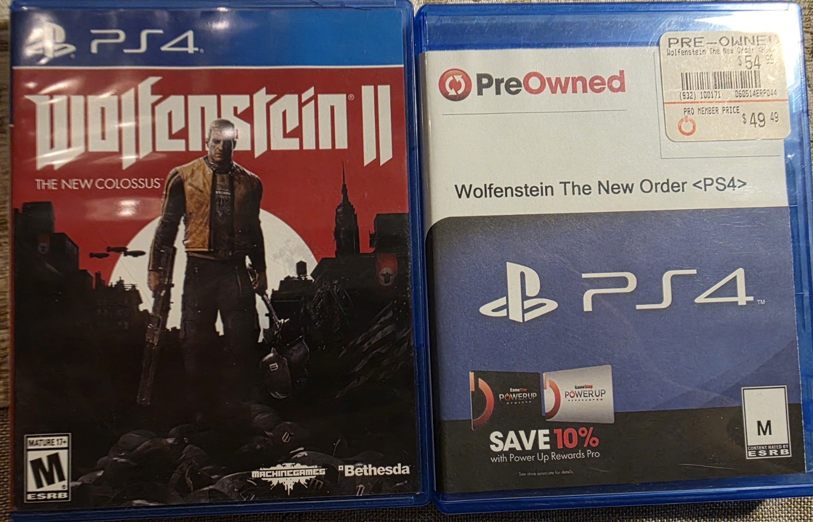 Lot Of 2 PlayStation 4 Games Wolfenstein Series Working tested