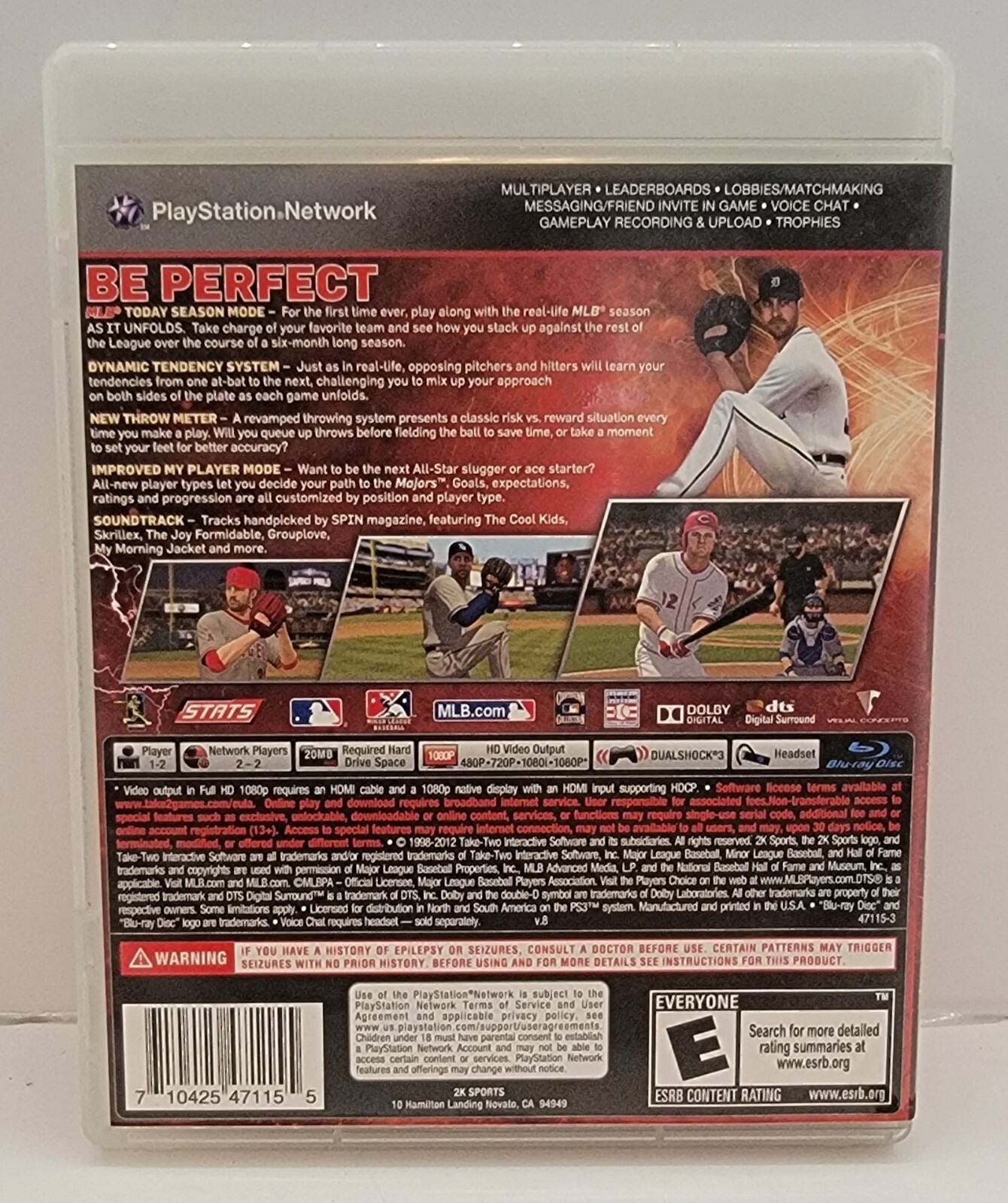 Major League Baseball 2K12 ( 2012) Sony PS3 TESTED! Complete…FAST SHIPPING