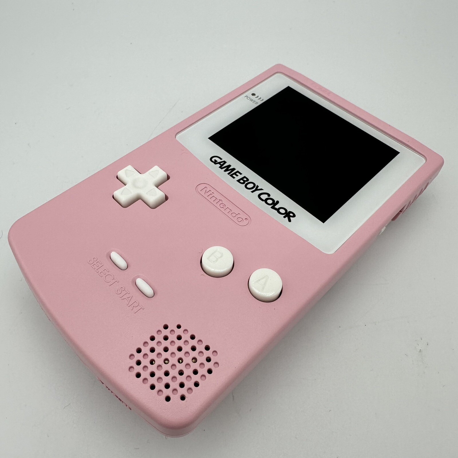 Nintendo Game Boy Color GBC IPS Q5 XL Laminated Backlight Backlit Mod White Pink