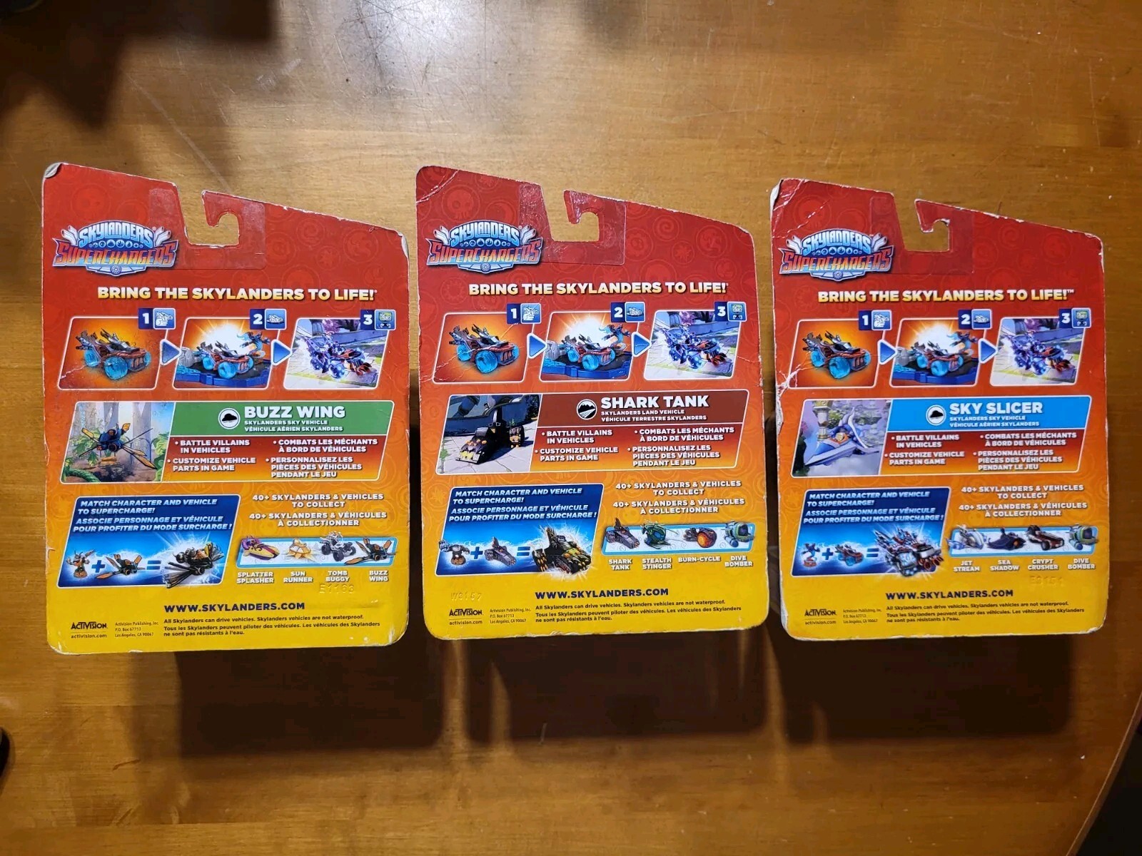 LOT 3 Skylanders Superchargers Shark Tank Sky Slicer Buzz Wing Vehicles READ
