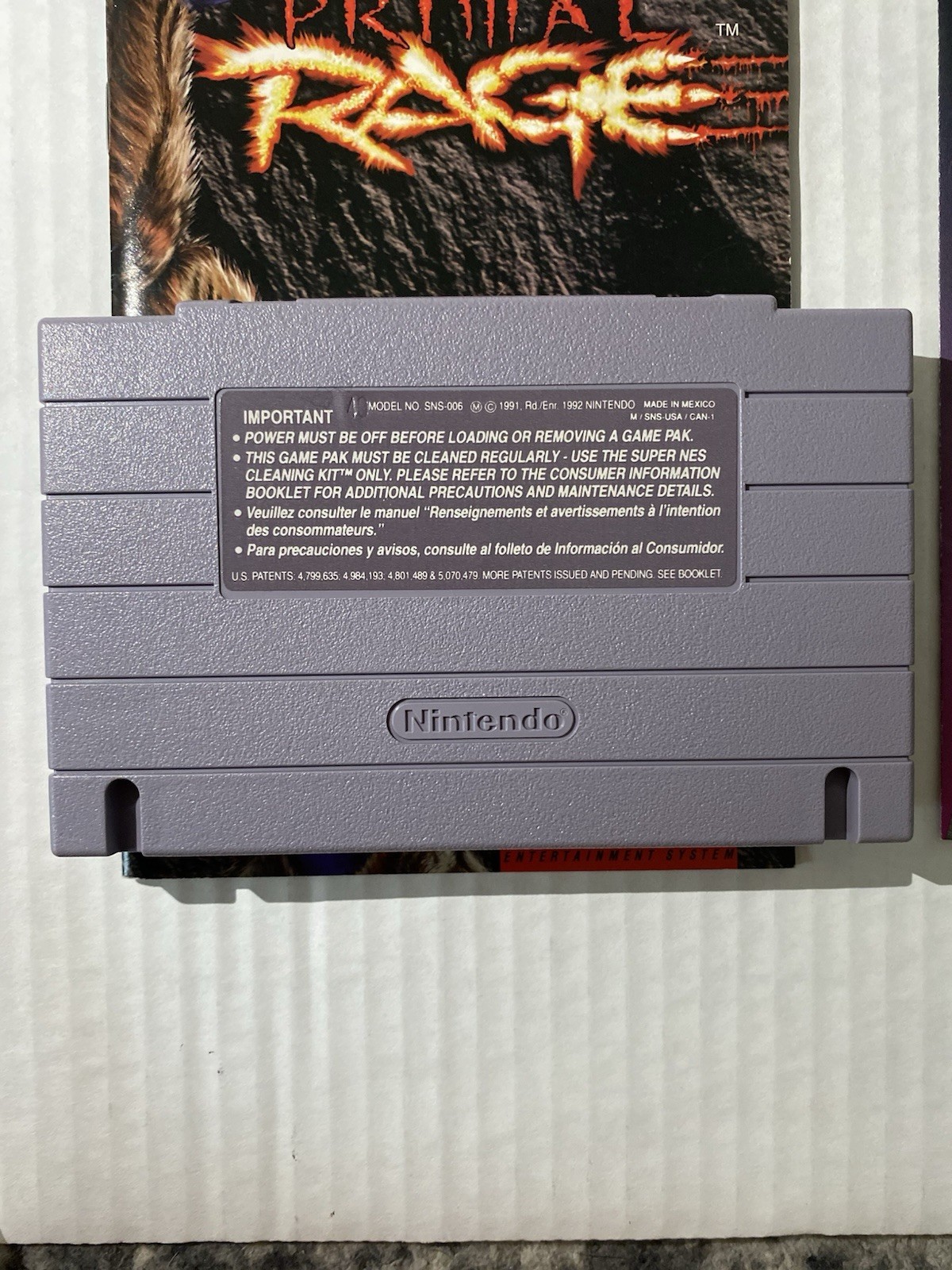 Primal Rage Super Nintendo SNES Complete Very Clean! Tested