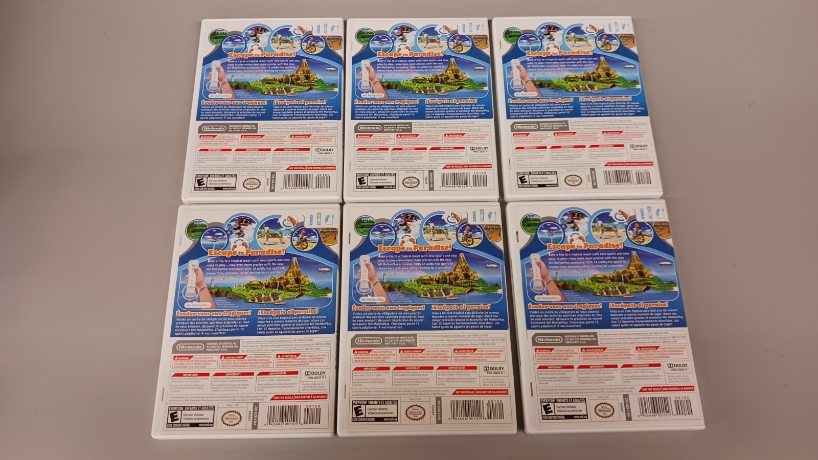 Lot of 6 Wii Sports Resort CIB