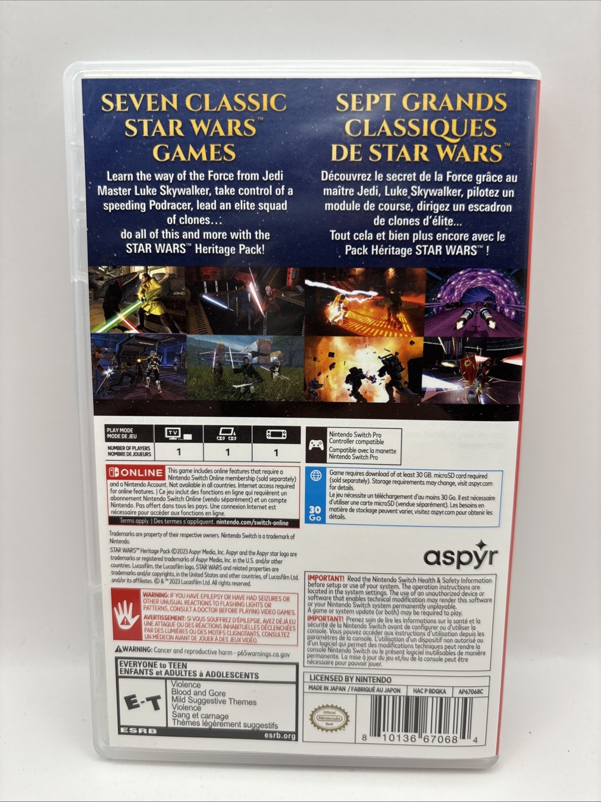 Star Wars: Heritage Pack (Nintendo Switch, 2023) Pre-owned Tested & Working