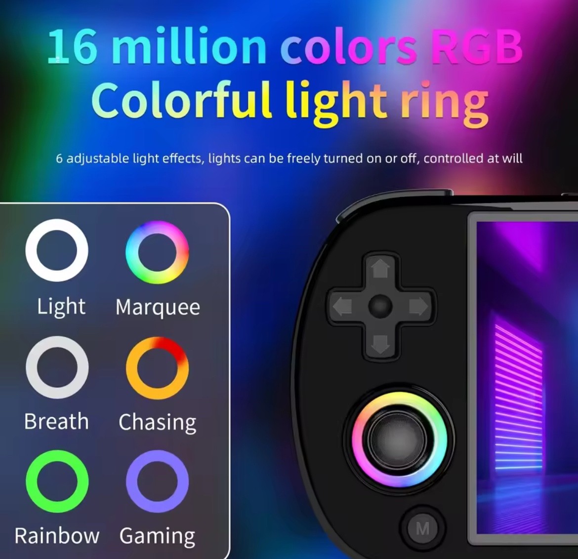 RG40XX H Handheld Game Console 4” Screen Linux System Joystick RGB Lig