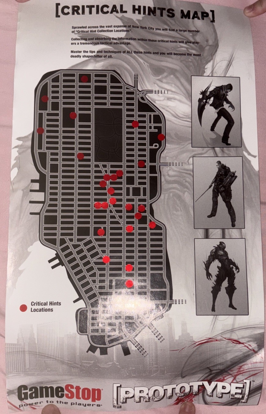 2009 Prototype Gamestop Poster W/ Tube Rare Promo Xbox 360 PS3 nice!