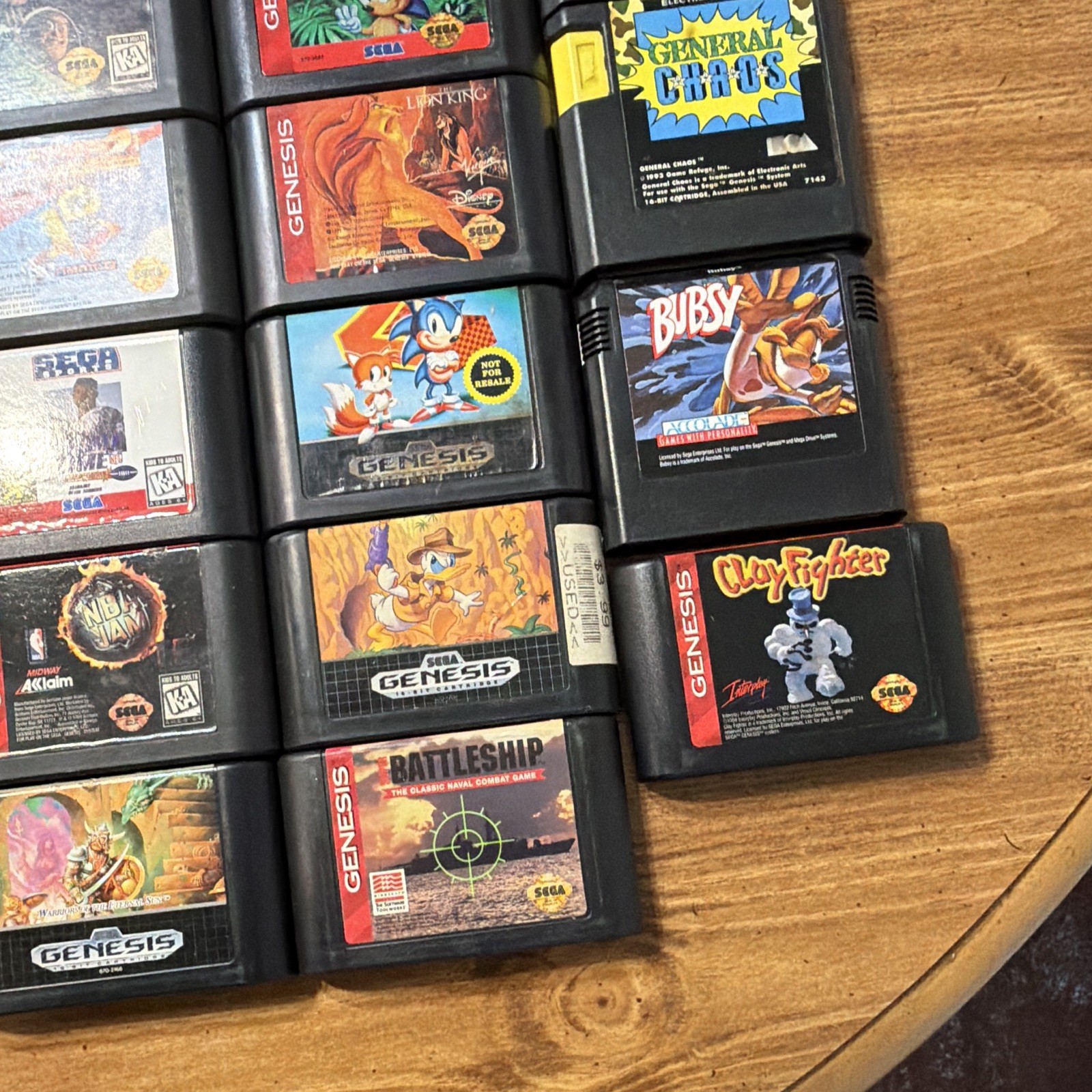 Sega Genesis Mixed Game Lot Sonic 3 Pac-Man 2 Toy Story Madden 95 Aladdin