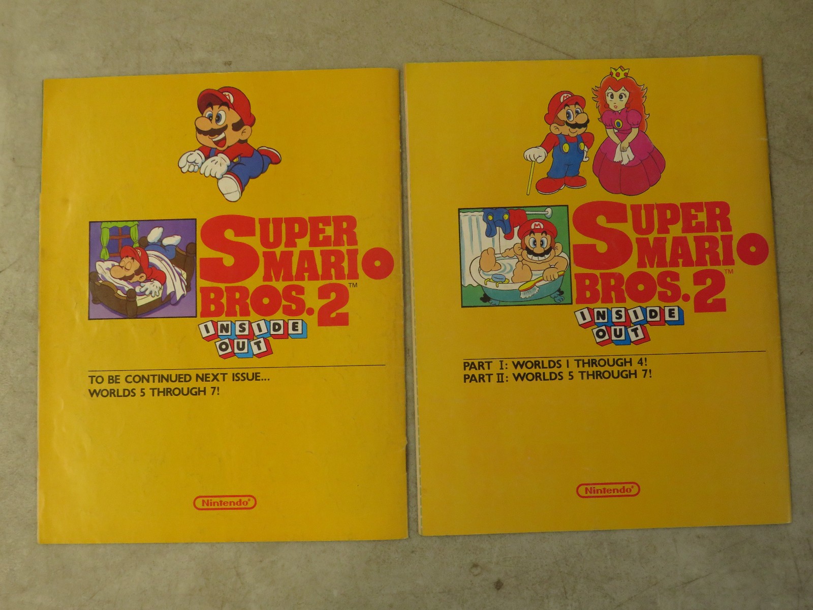 Nintendo Power Super Mario Bros. 2 Inside Out Part 1 & 2 Set Tip Books