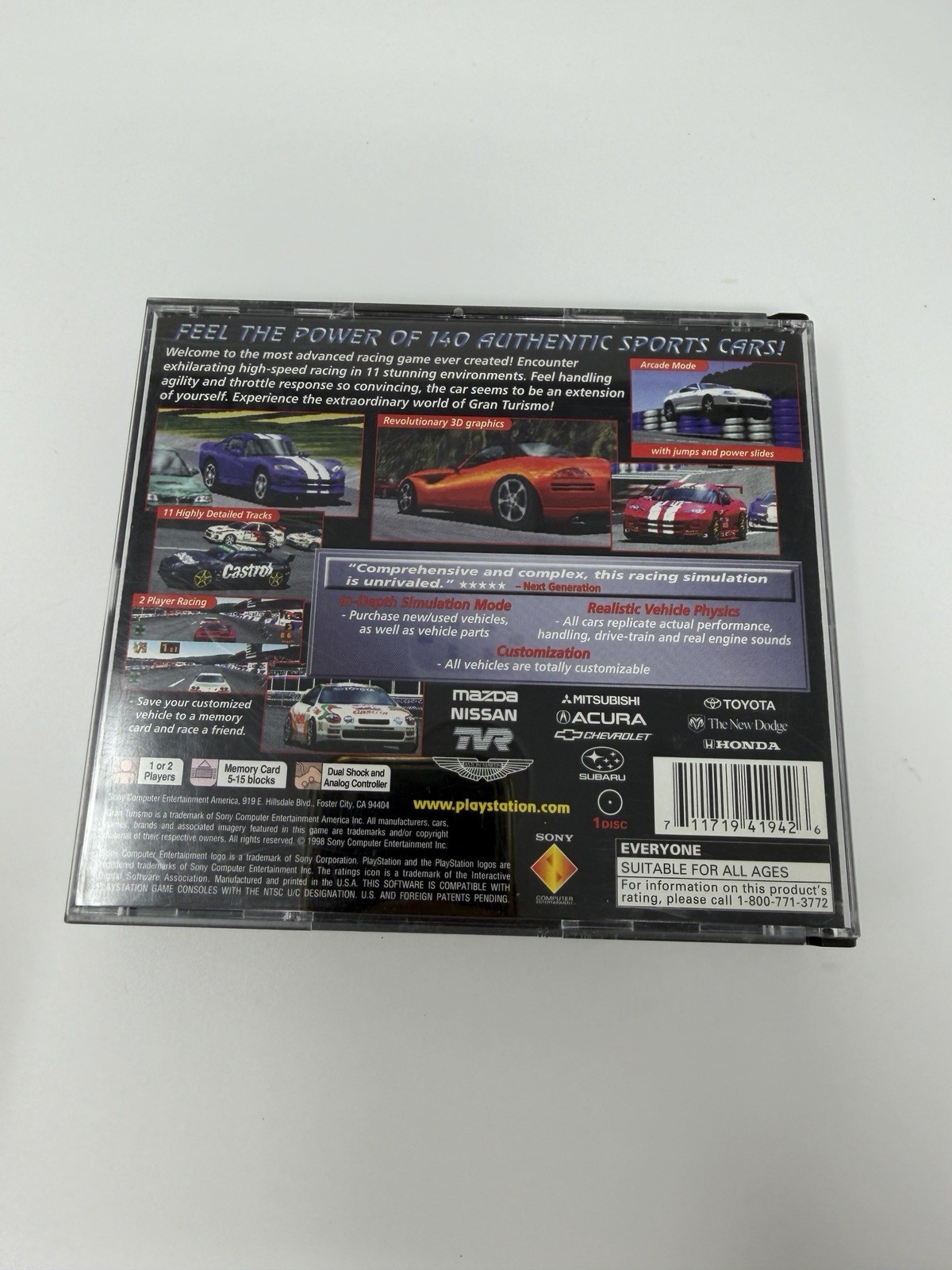 Grand Turismo Sony PlayStation PS1 Black Label Clean Disc Tested Works