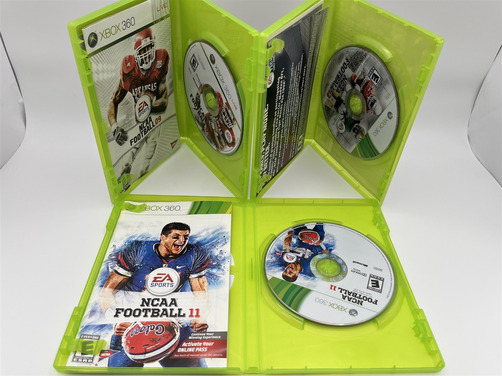 Xbox 360 NCAA Football 09 11 13 Games Bundle Complete Tested Free Shipping