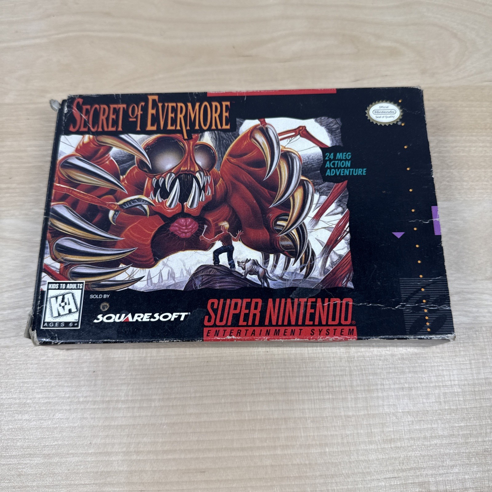 Secret of Evermore (Super Nintendo, 1995) SNES, Tested, Authentic, Game And Box