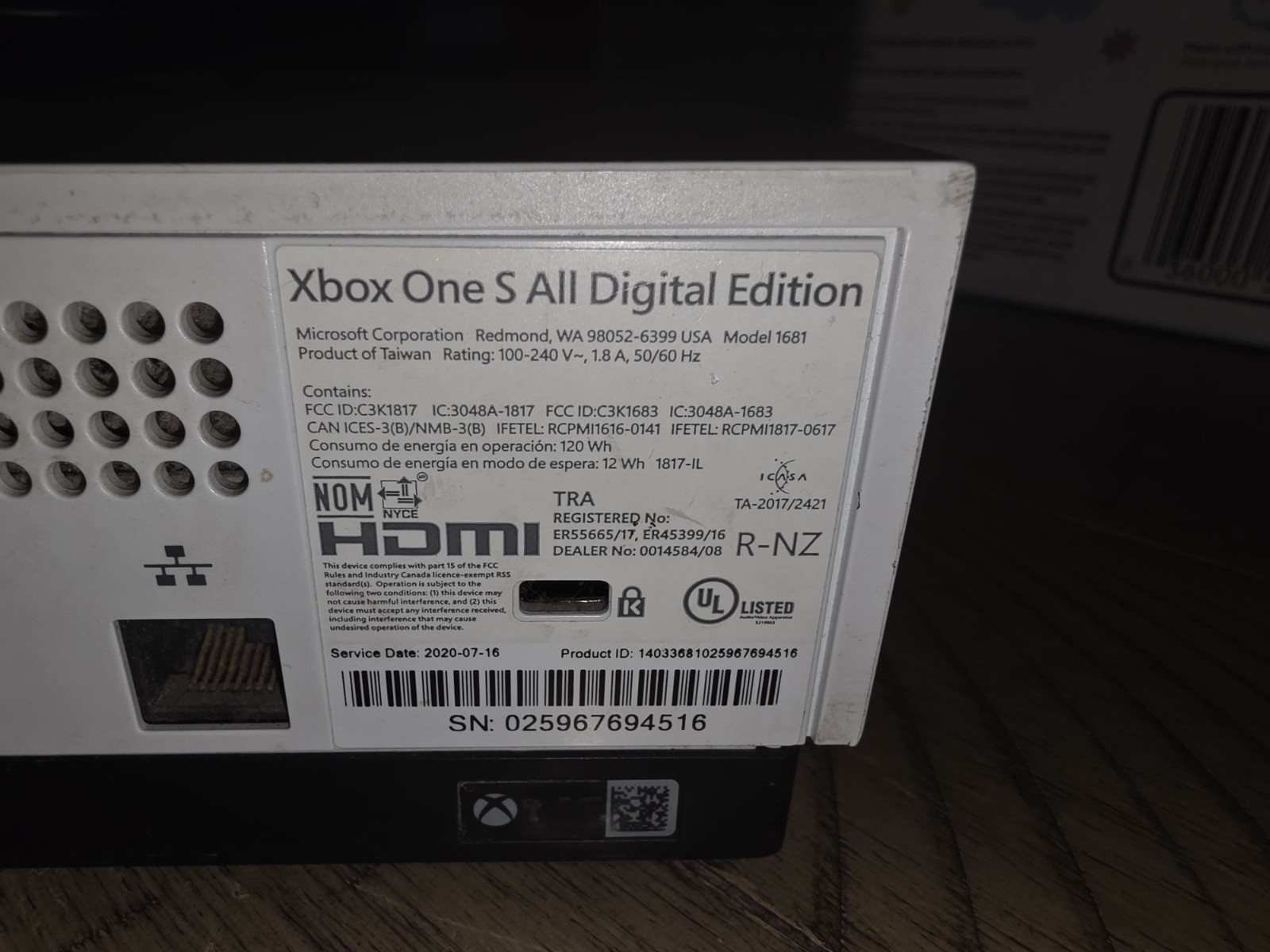 Microsoft Xbox One S 500GB – White CONSOLE & POWER CORD ONLY, Tested