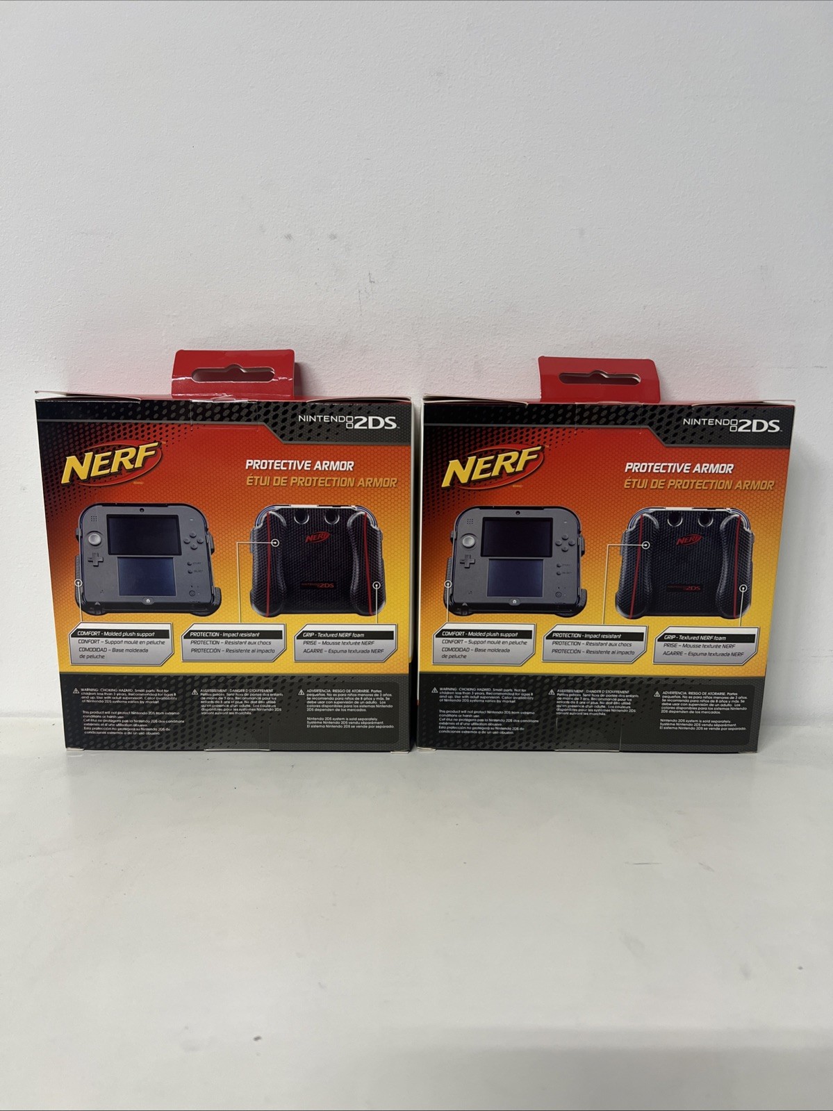 2 Pack! New Blue, Red & Black Nerf Armor Case Grip Handle – NINTENDO 2DS