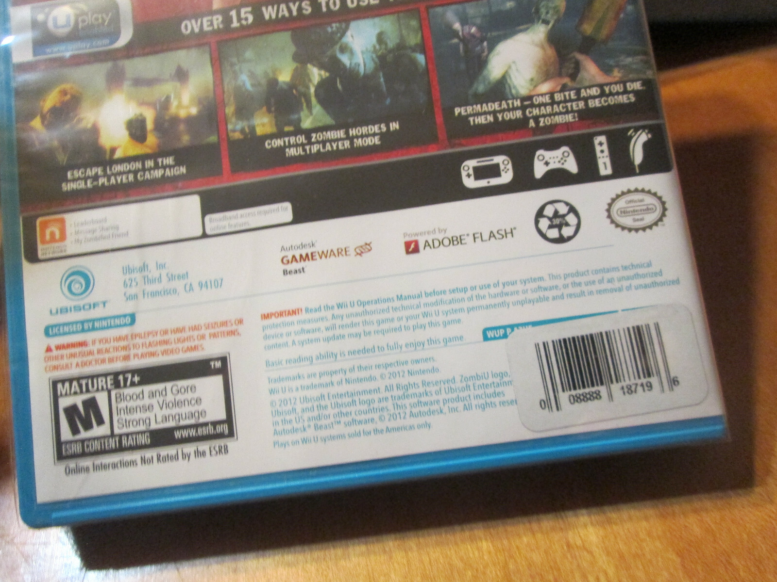 ZombiU NINTENDO WII U NEW FACTORY SEALED US EDITION UBISOFT ZOMBI U