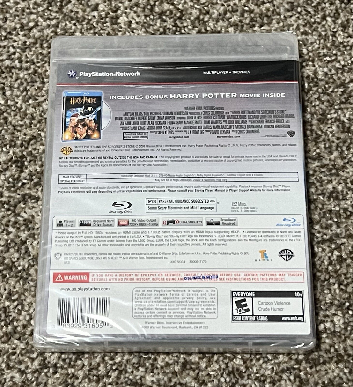 LEGO Harry Potter: Years 1-4 PS3 Playstation 3 Game + Blu Ray Combo Pack NEW