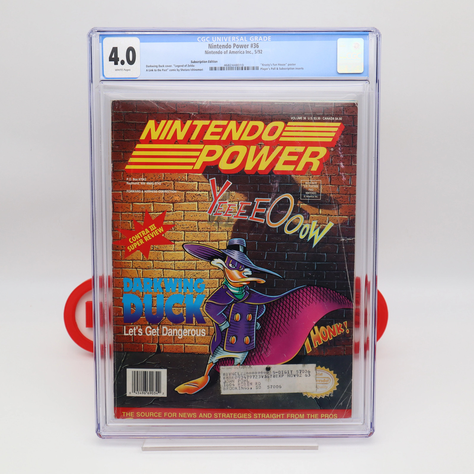 NINTENDO POWER ISSUE #36 – DARKWING DUCK COVER! CGC GRADED 4.0