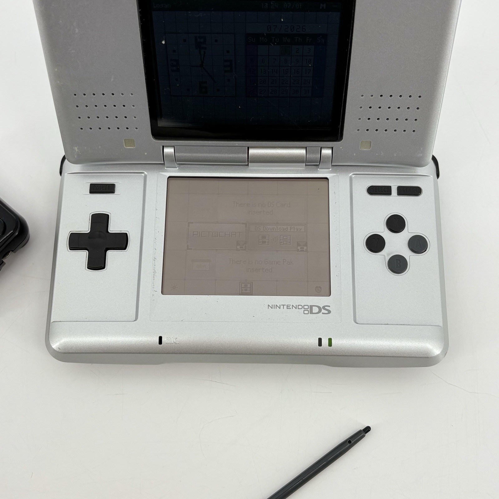 Nintendo DS Original NTR-001 Console – Titanium Silver & Charger – Tested Read!!