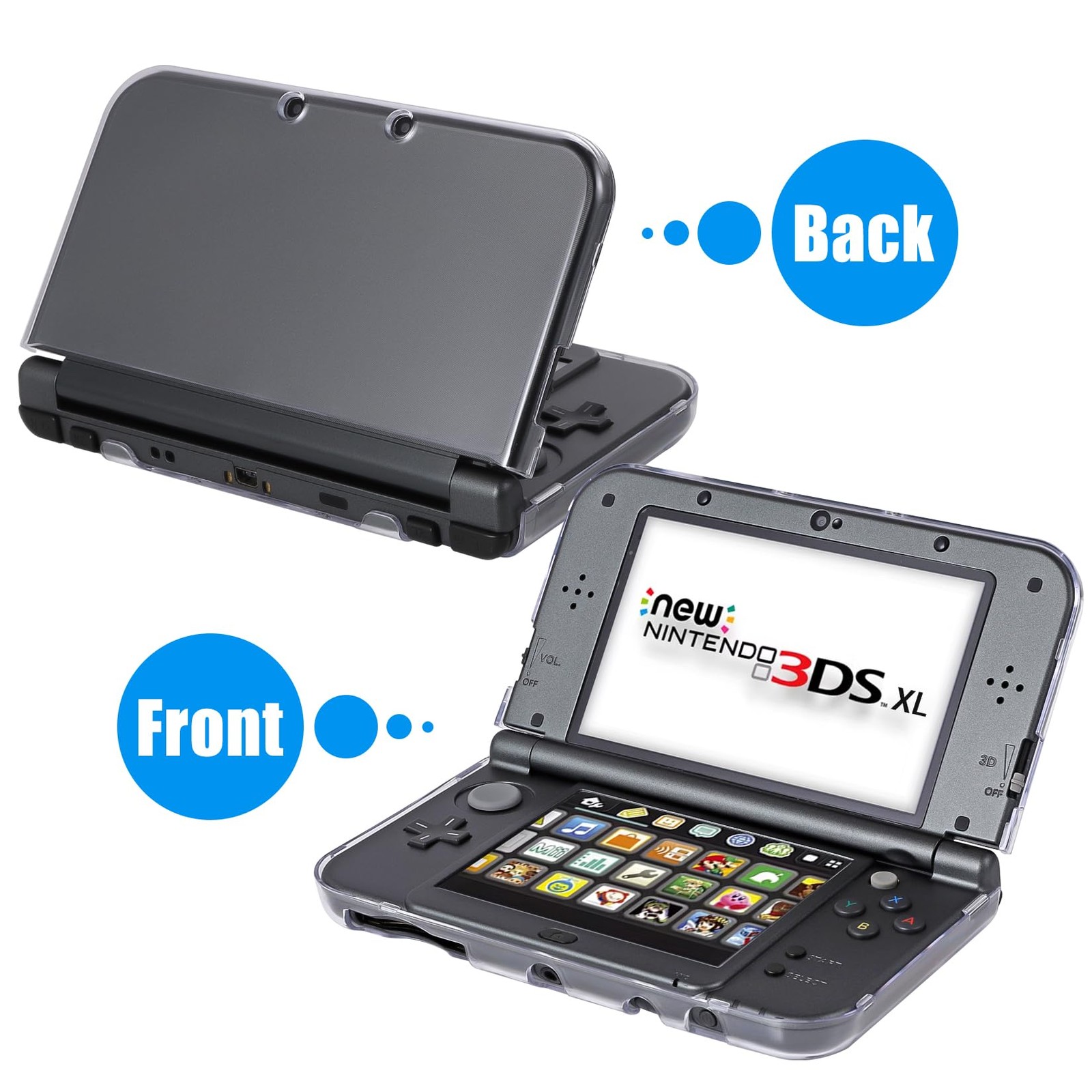 New 3DS XL Case Ultra Clear Crystal Transparent Hard Shell Protective Case C…